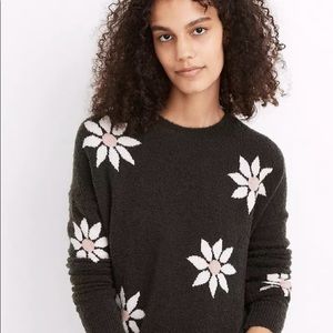Madewell Floral Intarsia Pullover Sweater